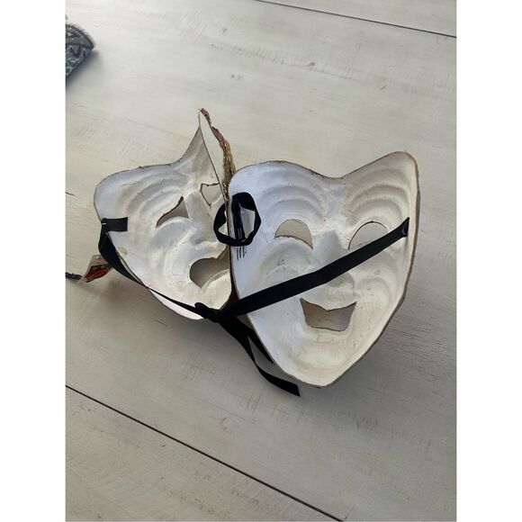Venetian Hand Crafted Italian Tragedy & Comedy Masks - Picture 4 of 6